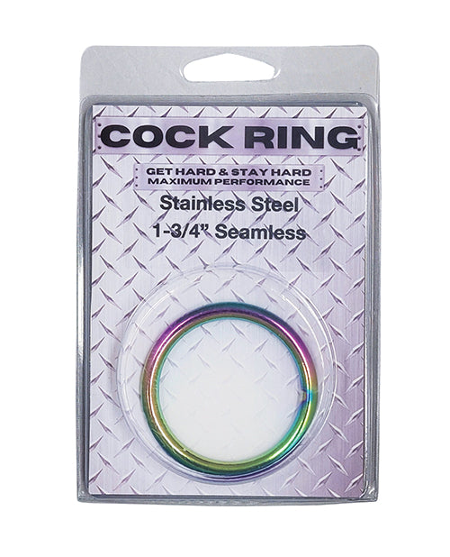 Plesur 2&quot; Metal Cock Ring - Rainbow