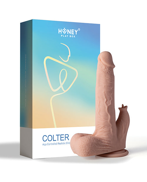 Colter App Controlled Realistic 8.5&quot; Thrusting Dildo Vibrator w/Clit Licker - Ivory