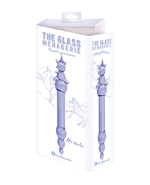 Glass Menagerie Unicorn Glass Dildo - Purple