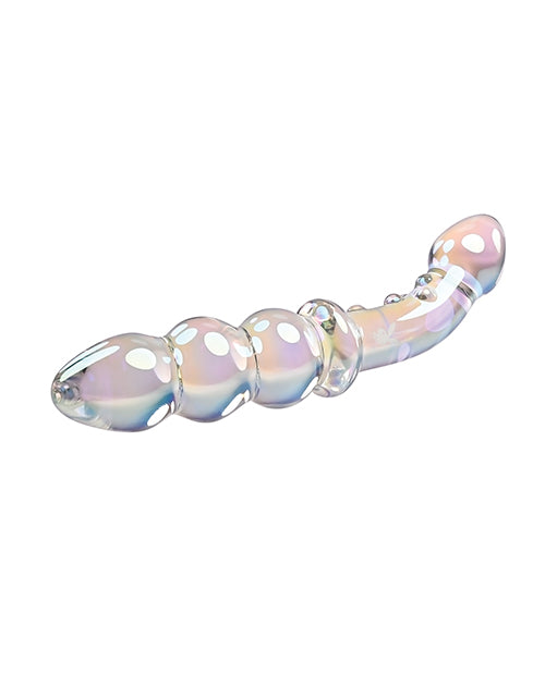 Playboy Pleasure Jewels Double Glass Dildo w/Anal Beads - Clear