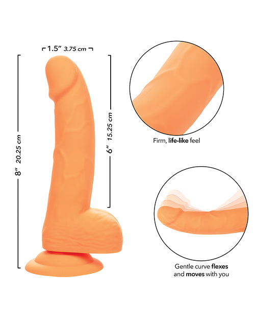 Silicone Studs Neon 6&quot; Dildo - Orange