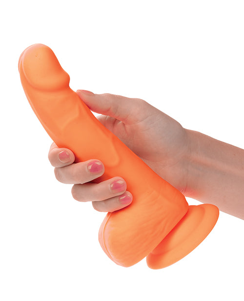 Silicone Studs Neon 6&quot; Dildo - Orange