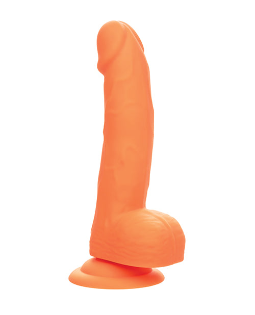 Silicone Studs Neon 6&quot; Dildo - Orange