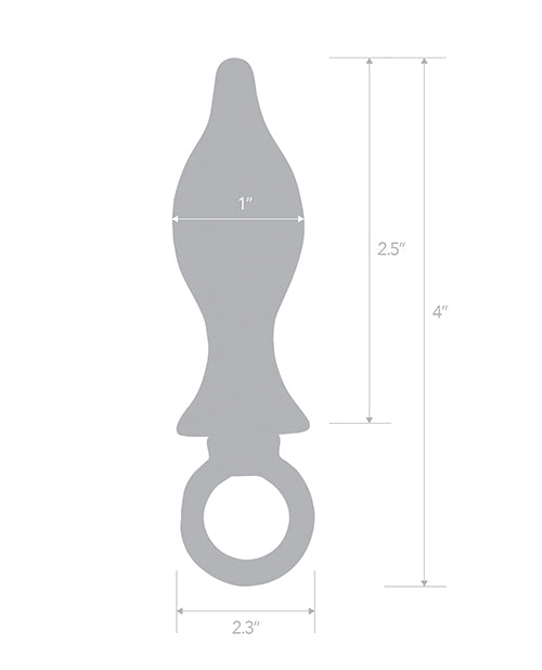 Blue Line 2.5&quot; Stainless Steel Metal Tapered Butt Plug With Loop Hardware