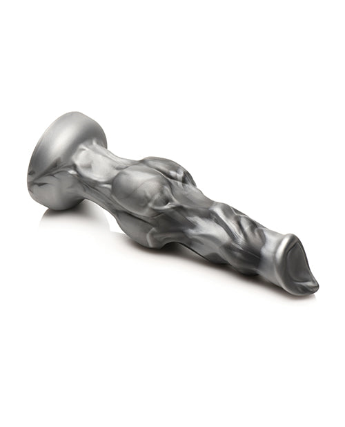 Creature Cocks Night Prowler Silicone Dildo - Large Black/Silver