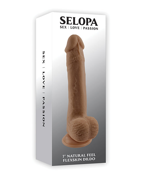 Selopa Natural Feel 7&quot; Flexskin Dildo - Dark