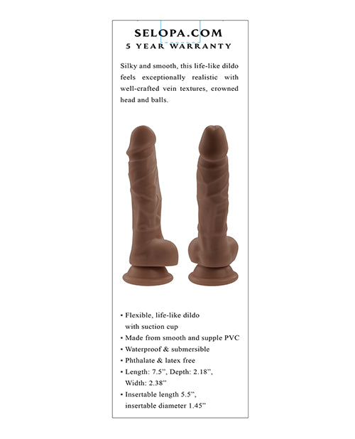 Selopa 6&quot; Lifelike Dildo - Dark