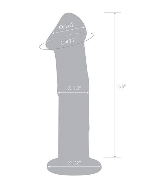 Glas 6&quot; Dildo w/Veins &amp; Flat Base