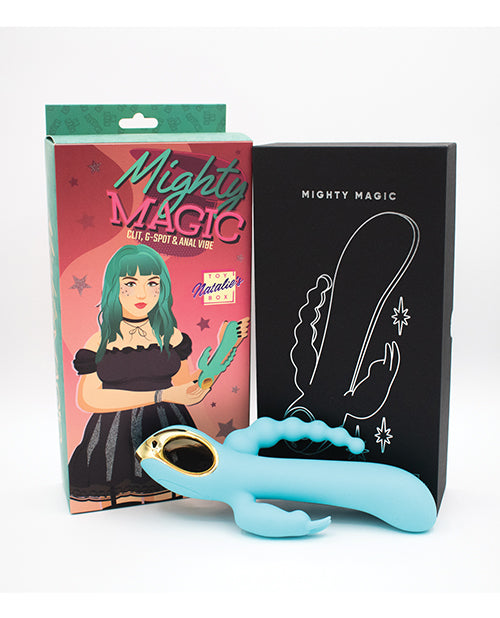 Natalie&#039;s Toy Box Mighty Magic Clit, G-Spot &amp; Anal Vibrator - Aqua