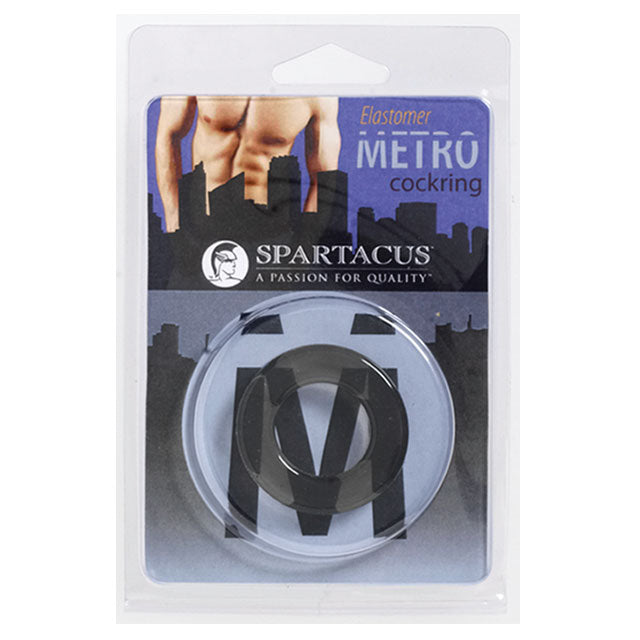 Spartacus Elastomer Cock Ring - Metro Black