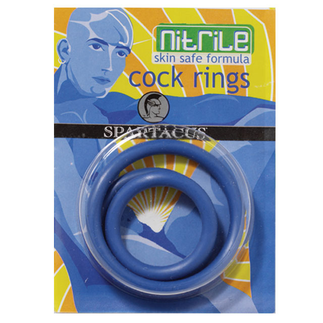 Spartacus Nitrile Cock Ring Set - Blue Pack of 3