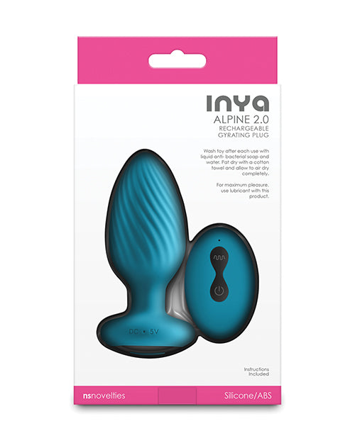 INYA Alpine 2.0 Gyrating &amp; Vibrating Anal Plug w/Remote - Teal