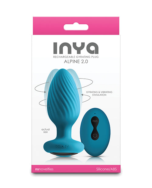 INYA Alpine 2.0 Gyrating &amp; Vibrating Anal Plug w/Remote - Teal