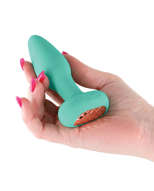 Techno Prism App Controlled Rotating &amp; Vibrating Anal Plug - Teal