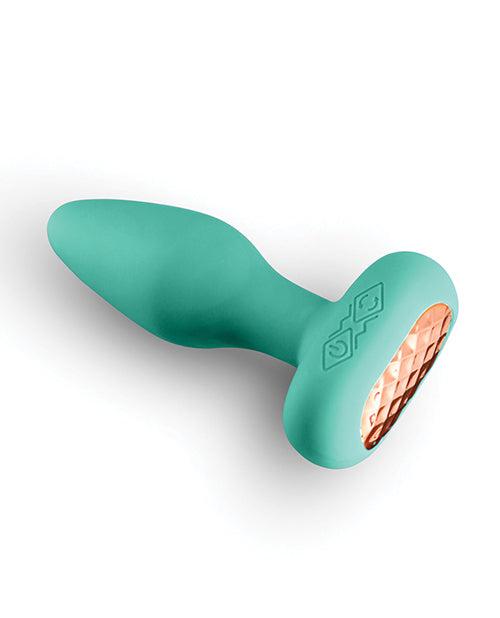 Techno Prism App Controlled Rotating &amp; Vibrating Anal Plug - Teal