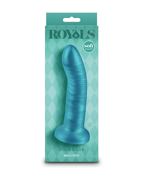 Royals 6&quot; Charlie Curved Dildo - Metallic Teal