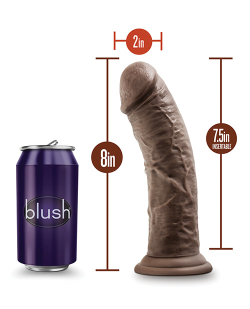 Blush Dr. Skin Plus 8&quot; Posable Dildo - Chocolate