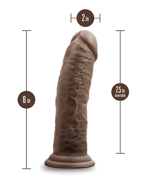 Blush Dr. Skin Silicone Dr. Shepherd 8&quot; Dildo w/Suction Cup - Chocolate