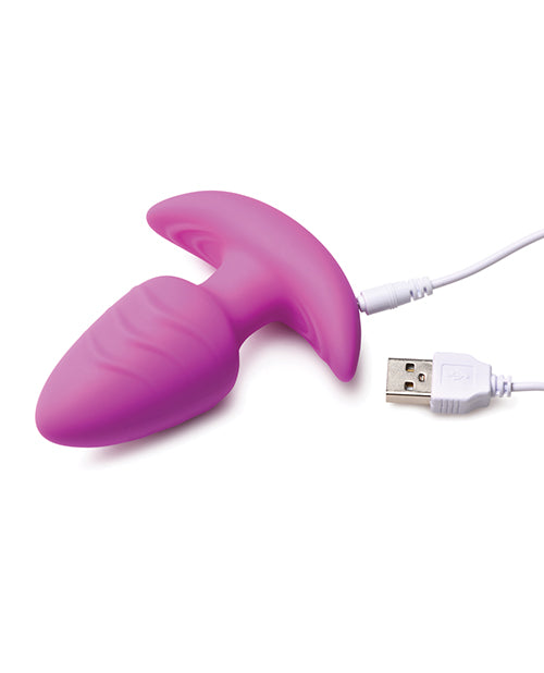 Bang! Rotating &amp; Vibrating Tapered Butt Plug w/Remote - Purple