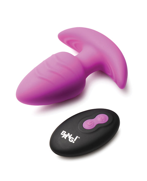 Bang! Rotating &amp; Vibrating Tapered Butt Plug w/Remote - Purple