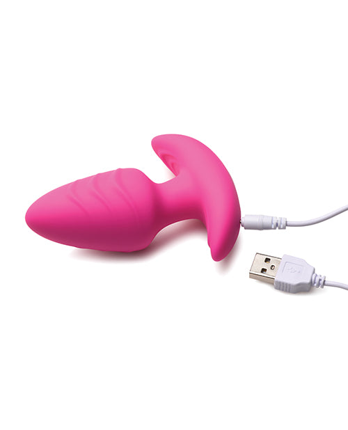 Bang! Rotating &amp; Vibrating Tapered Butt Plug w/Remote - Pink