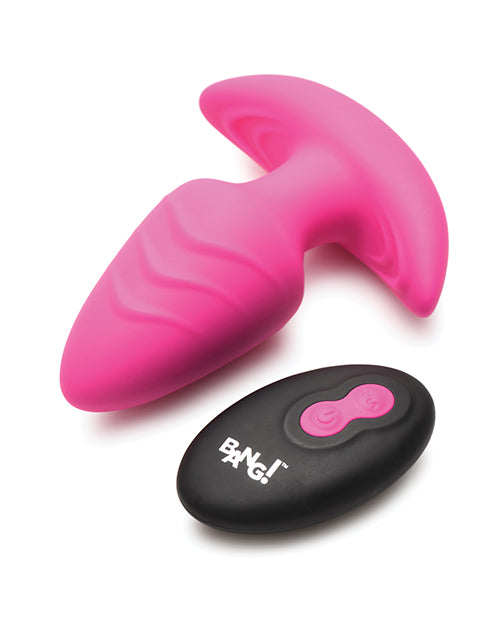 Bang! Rotating &amp; Vibrating Tapered Butt Plug w/Remote - Pink