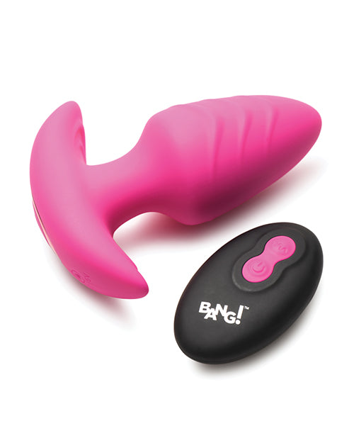 Bang! Rotating &amp; Vibrating Tapered Butt Plug w/Remote - Pink