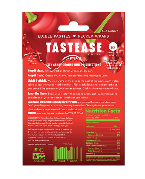 Pastease Tastease Edible Pasties &amp; Pecker Wraps - Cherry O/S