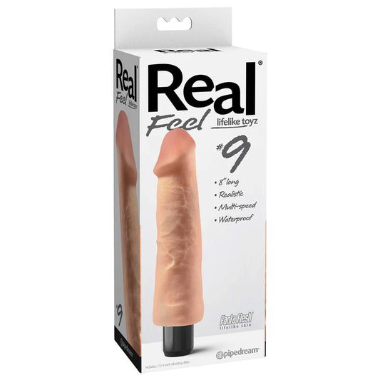 Pipedream Real Feel Lifelike Toyz No. 9 Realistic 8 in. Vibrating Dildo Beige