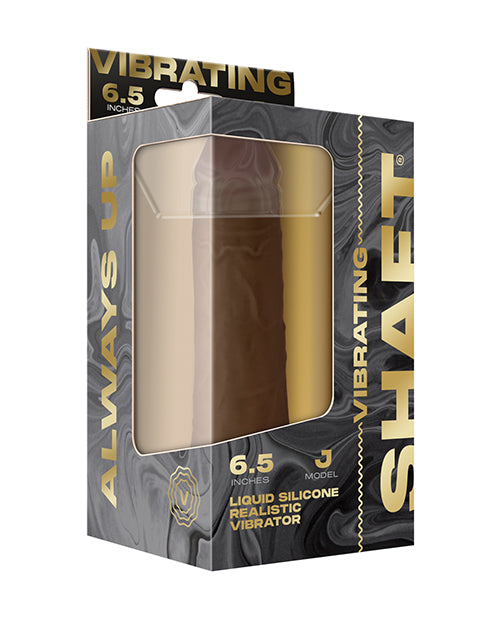 Shaft Flexskin Liquid Silicone 6.5&quot; Vibrating Dong - Oak