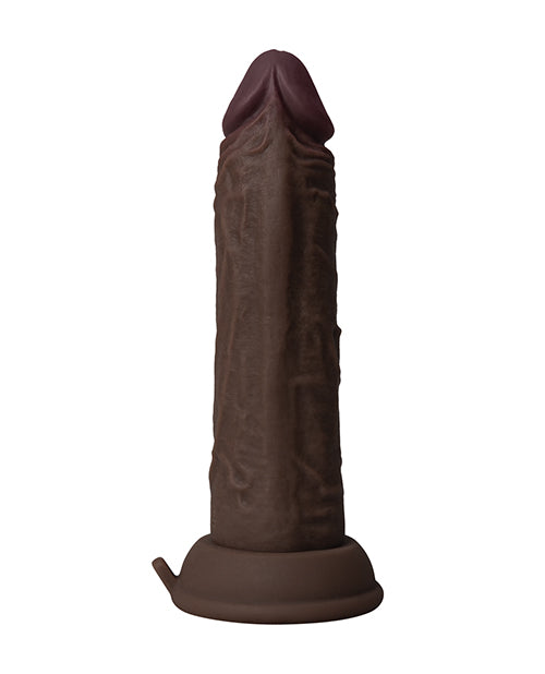 Shaft Flexskin Liquid Silicone 6.5&quot; Vibrating Dong - Mahogany