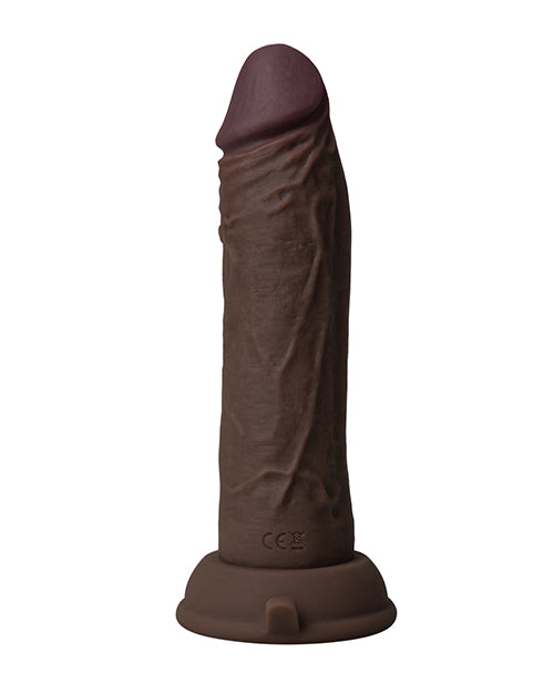 Shaft Flexskin Liquid Silicone 6.5&quot; Vibrating Dong - Mahogany