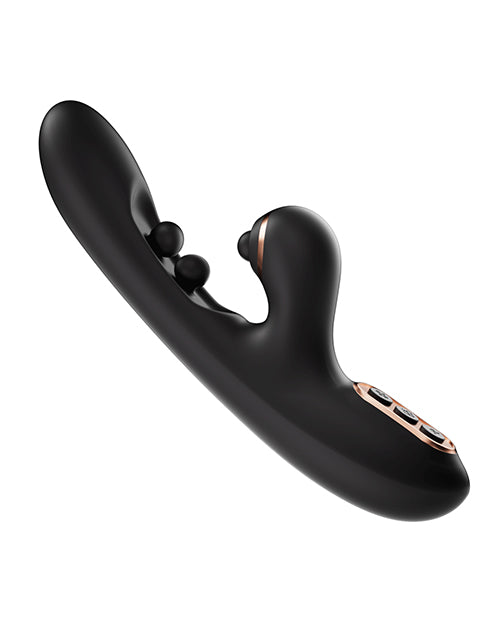 Tickler Wiggling G-Spot Vibrator &amp; Tapping Clitoral Stimulator - Black