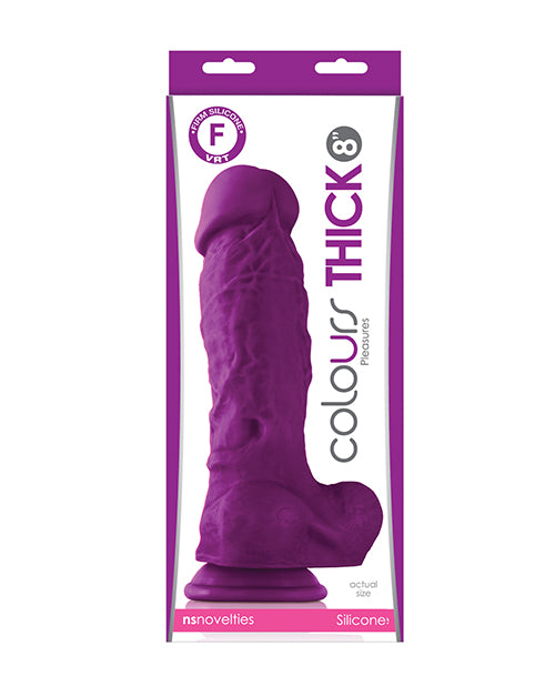 Colours Pleasures Thick 8&quot; Dildo - Purple