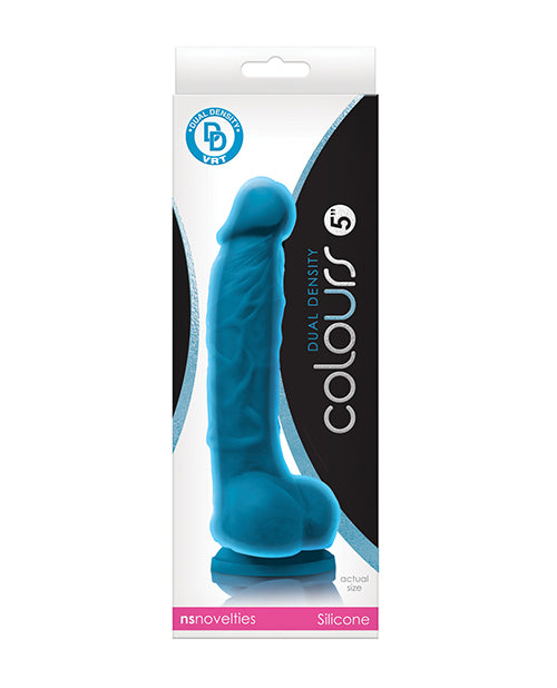 Colours Dual Density 5&quot; Dildo - Blue