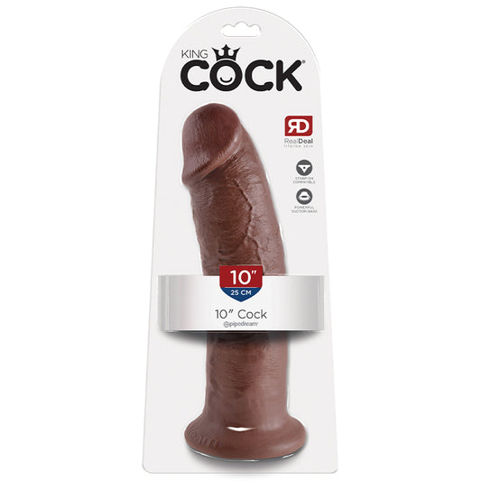 Pipedream King Cock 10 in. Cock Realistic Dildo With Suction Cup Brown