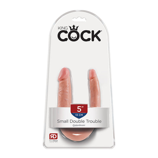 Pipedream King Cock Double Trouble Small 5 in. Realistic Dual-Ended Dildo Beige