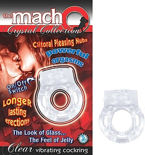 Nasstoys NW2369 Macho Crystal Collection Vibrating Cock Ring - Clear