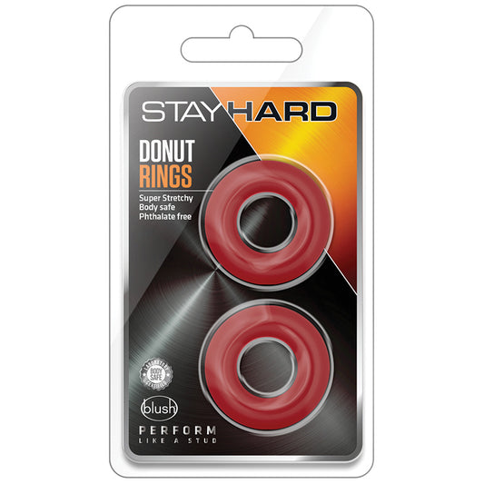 Blush Stay Hard Donut Rings - Red Pack of 2