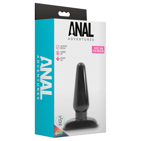 Blush Anal Adventures Basic Anal Plug - Medium Black