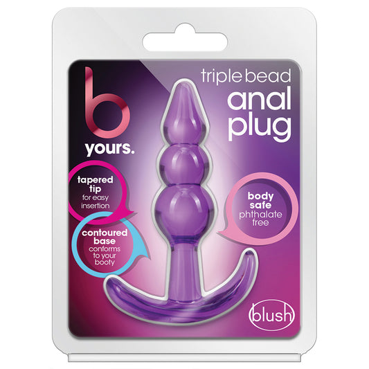 Blush B Yours Triple Bead Anal Plug - Purple