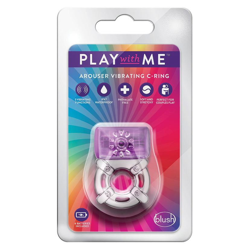 Blush Play with Me One Night Stand Vibrating C Ring - Purple