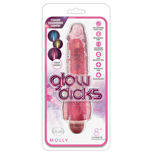 Blush Glow Dicks Glitter Vibrator Molly - Pink