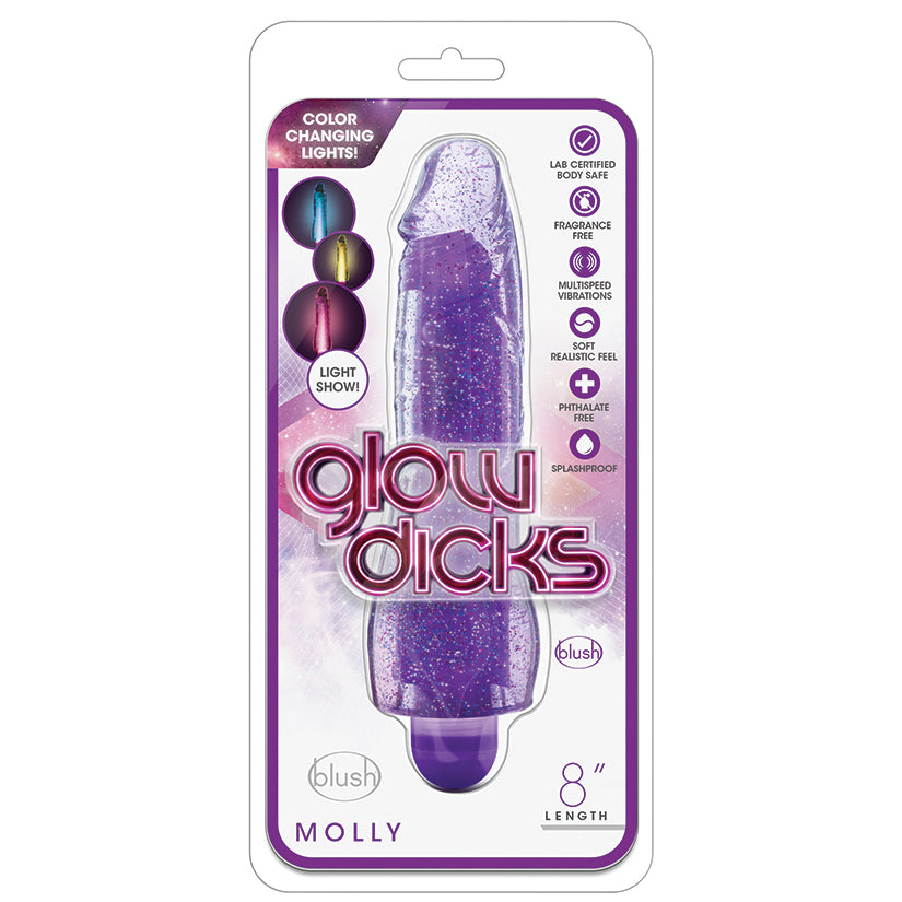 Blush Glow Dicks Glitter Vibrator Molly - Purple