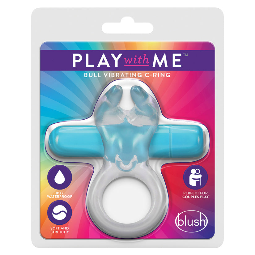 Blush Play With Me Bull Vibrating C Ring - Blue