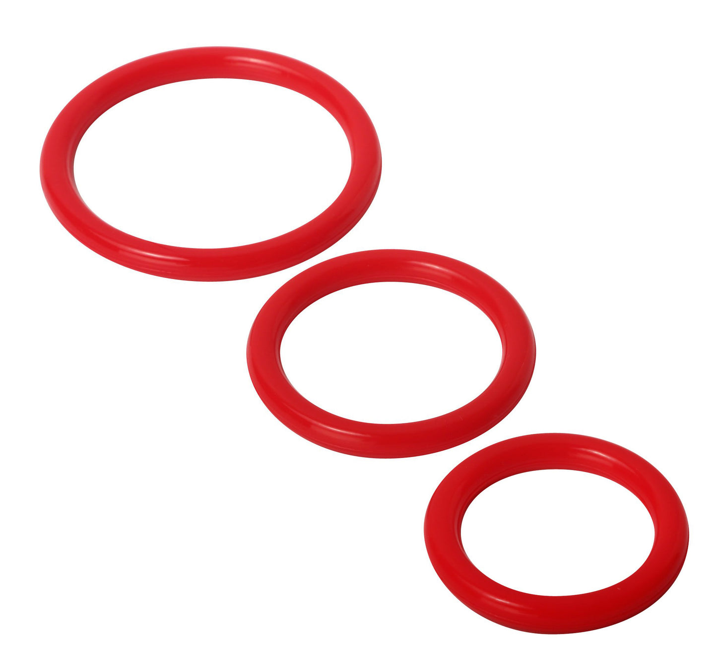 XR Brands Trinity Silicone Cock Rings - Red