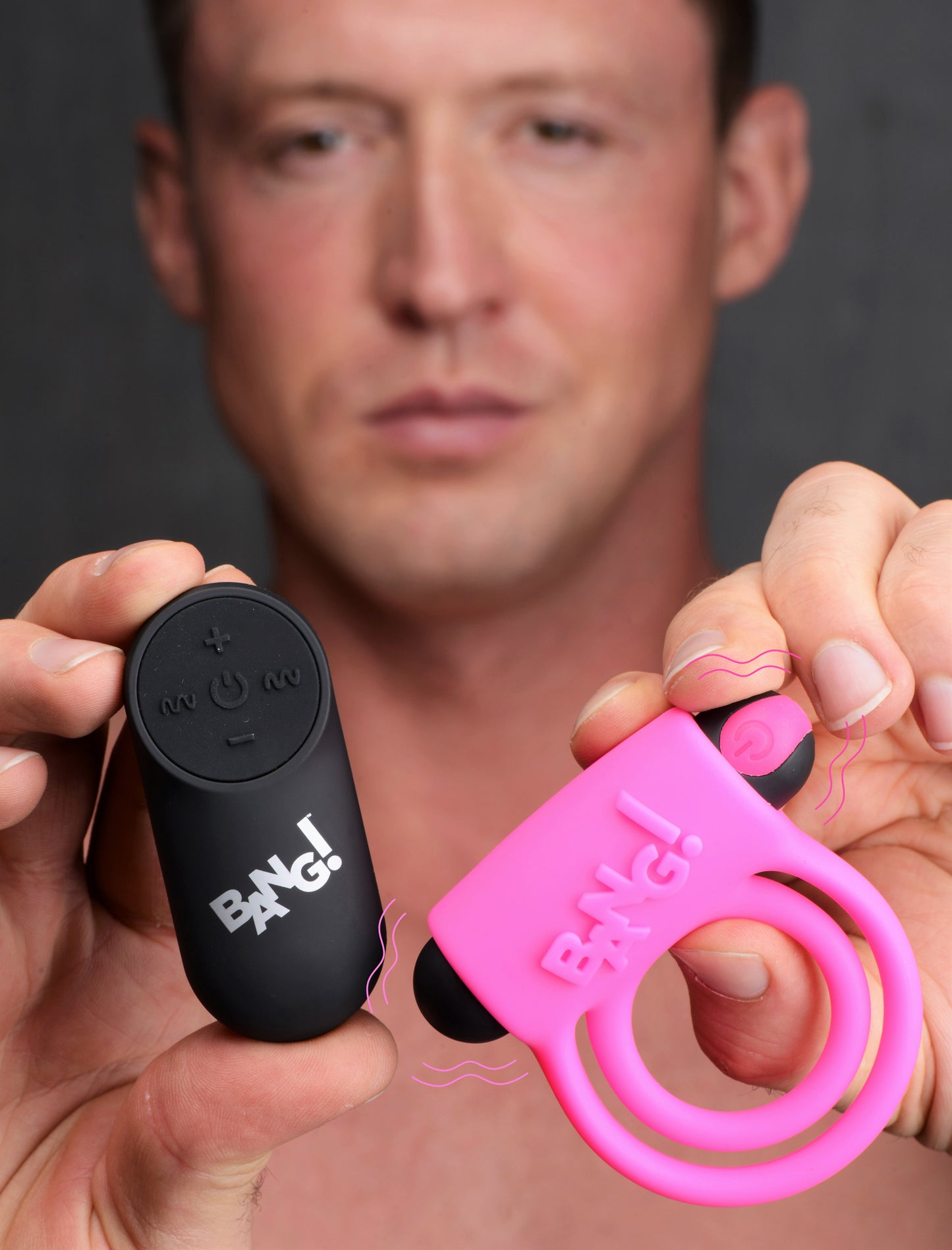 XR Brands Bang Silicone Cock Ring and Bullet with Remote Control - Pink