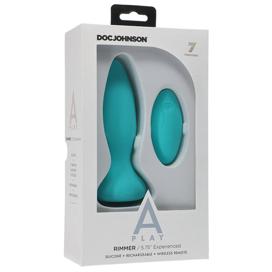 A Play Rimmer Experienced Rechargeable Silicone Anal Plug w/Remote - Teal