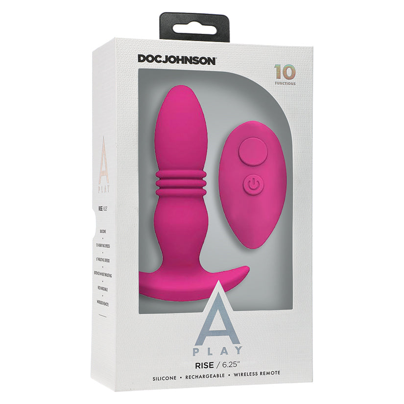 A Play Rise Rechargeable Silicone Anal Plug w/Remote - Pink