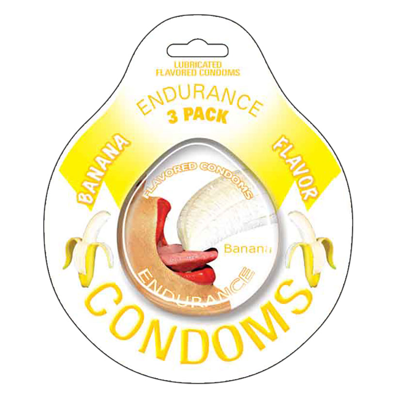 HOTT PRODUCTS UNLIMITED Endurance Condoms - Banana 3pk HP-2090